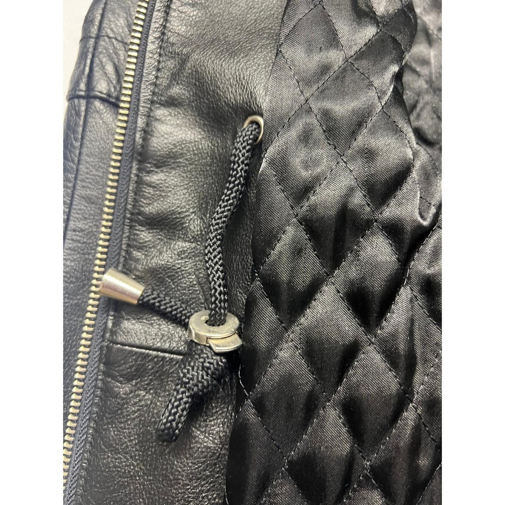 Vintage Wilsons Black Leather Jacket Lined Zip Front Casual Outerwear 90s - Picture 5 of 16